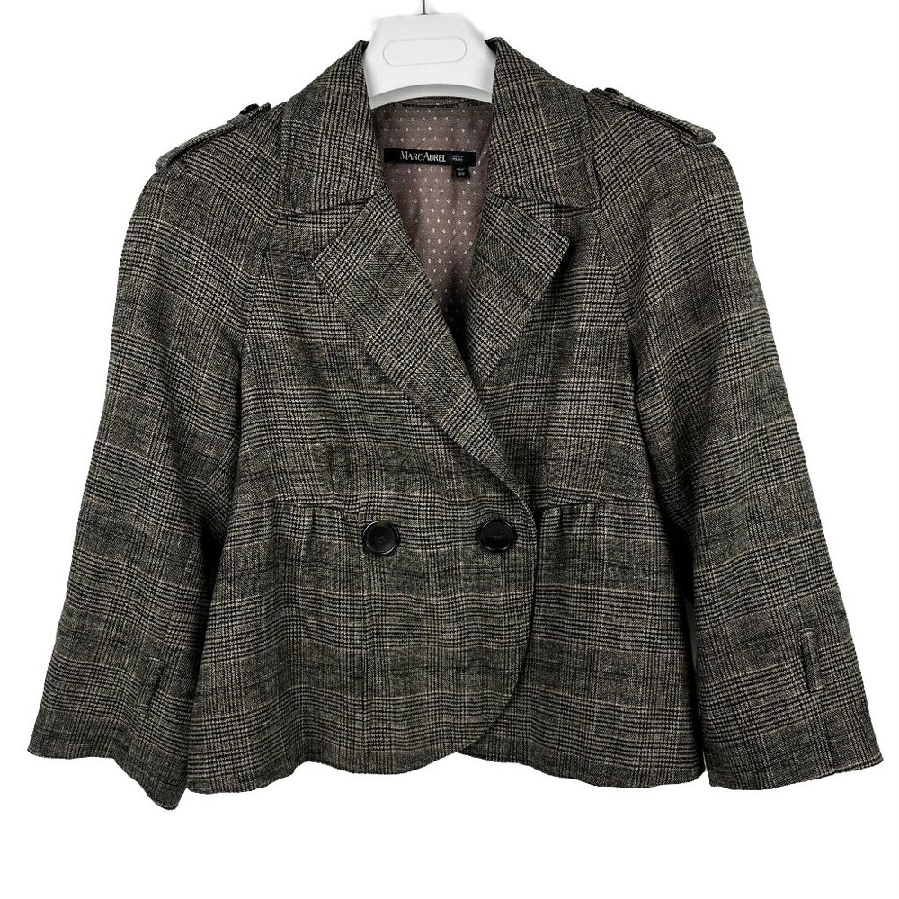 ❣️SOLD❣️ MARC AUREL Blazer Jacket Brown Plaid